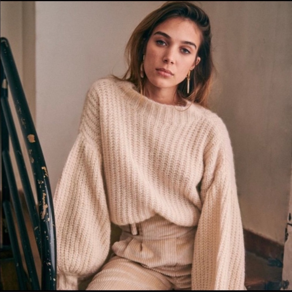 Sezane Orlic Jumper in Pale Pink